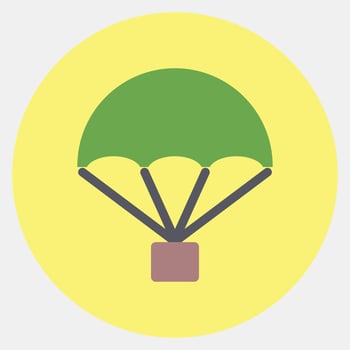 Icon parachute. Military elements. Icons in color mate style. Good for prints, posters, logo, infographics, etc. vector