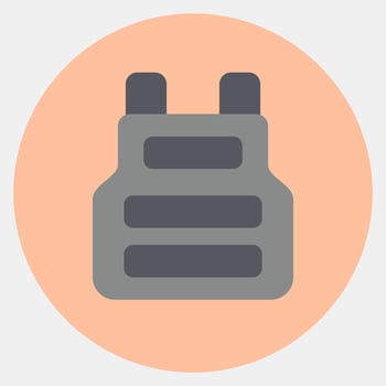 Icon bulletproof vest. Military elements. Icons in color mate style. Good for prints, posters, logo, infographics, etc. vector