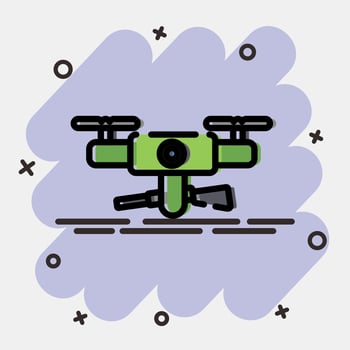 Icon military drone. Military elements. Icons in comic style. Good for prints, posters, logo, infographics, etc. vector