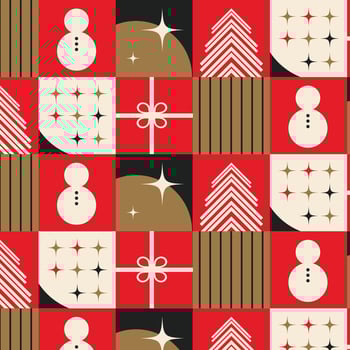 christmas background with snowflakes. New Year's pattern in Bauhaus style. Christmas background in Bauhaus style. Vector illustration