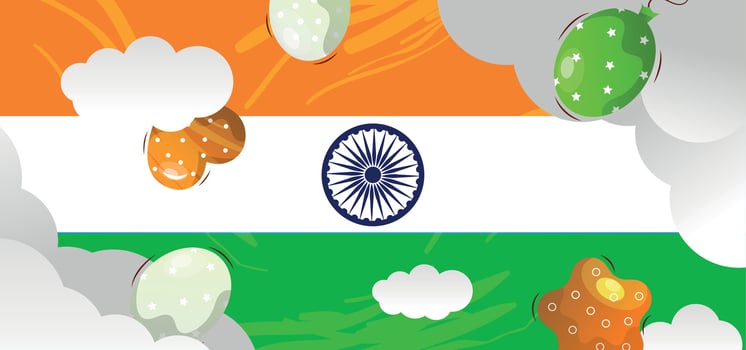 indian independence day background vector