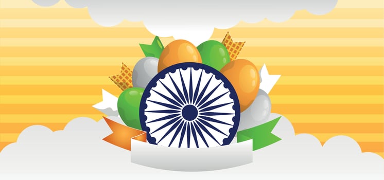 indian independence day background vector