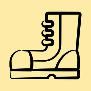 Icon military boots. Military elements. Icons in hand drawn style. Good for prints, posters, logo, infographics, etc. vector