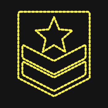 Icon military badge. Military elements. Icons in dotted style. Good for prints, posters, logo, infographics, etc. vector