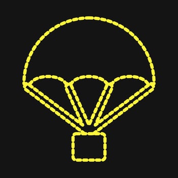 Icon parachute. Military elements. Icons in dotted style. Good for prints, posters, logo, infographics, etc. vector