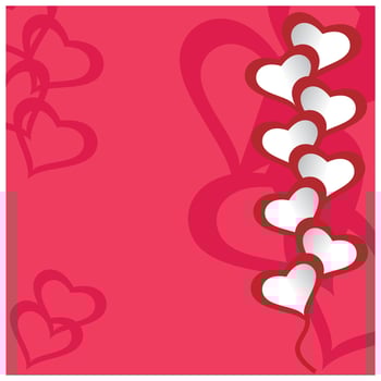 Valentine background with hearts. Pink background vector illustration. Simple red heart design element for expressions of affection and love. Valentine elements