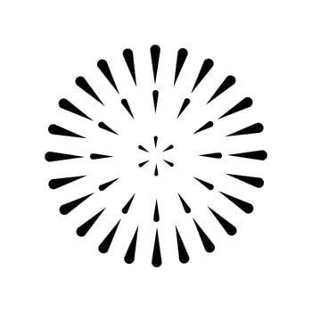 fireworks icon, happy new year vector, isolated on white background with black fill style. vector
