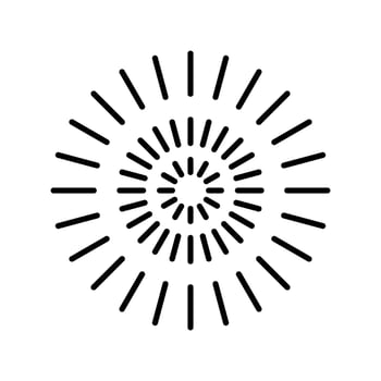 fireworks icon, happy new year vector, isolated on white background with line style vector