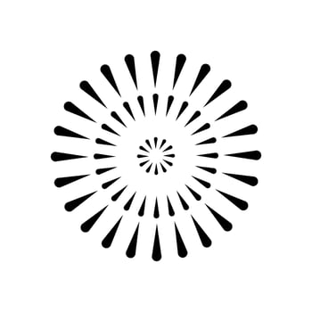 fireworks icon, happy new year vector, isolated on white background with black fill style. vector