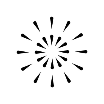 fireworks icon, happy new year vector, isolated on white background with black fill style. vector