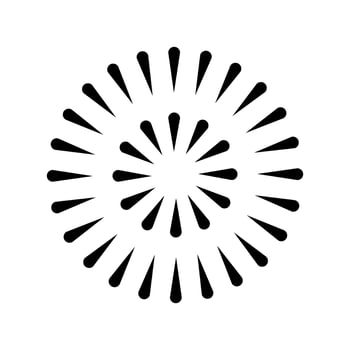 fireworks icon, happy new year vector, isolated on white background with black fill style. vector