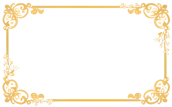 AI generated Sakura border frame gold luxury PNG transparent background