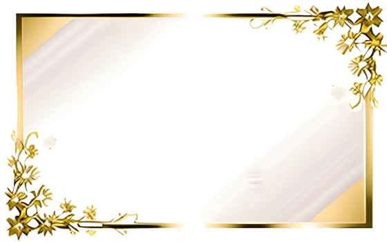 AI generated Sakura border frame gold luxury PNG transparent background