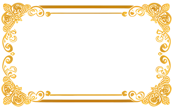 AI generated Sakura border frame gold luxury PNG transparent background