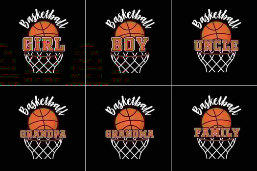 Basketball T-shirt Bundle, Basketball Shirt Bundle, Basketball Tee, Sports T-shirt Bundle, Sports Shirt, Sports Tee vector