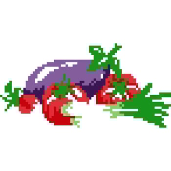 Vegetable cartoon icon in pixel style vector