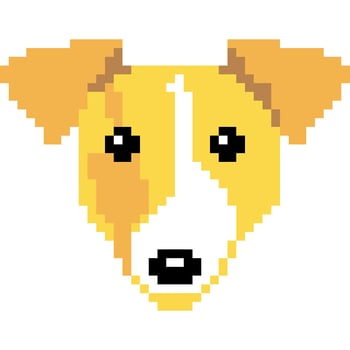 Dog cartoon icon in pixel style vector