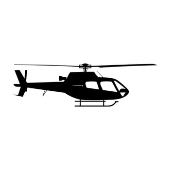 A Helicopter Silhouette vector isolated on a white background