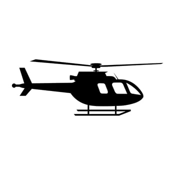 A Helicopter Silhouette vector isolated on a white background