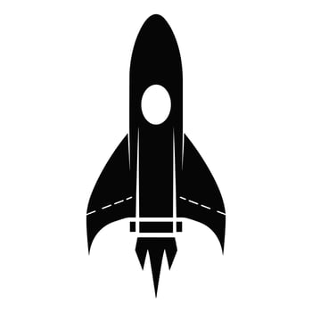 A Rocket Silhouette vector isolated on a white background