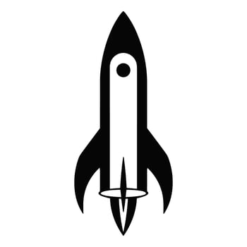 A Rocket Silhouette vector isolated on a white background