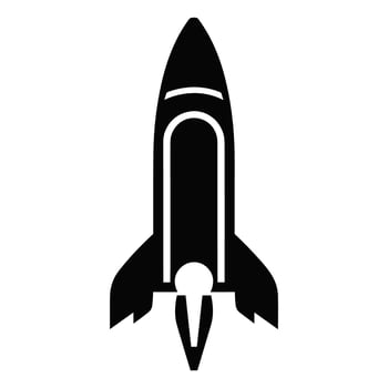A Rocket Silhouette vector isolated on a white background