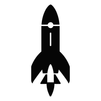 A Rocket Silhouette vector isolated on a white background