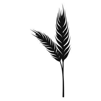Wheat ears Vector isolated on a wHite background, A Wheat grain silhouette