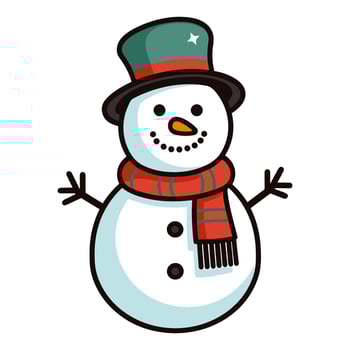 A Snowman Vector illustration isolated on a white background