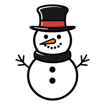 A Snowman Vector illustration isolated on a white background