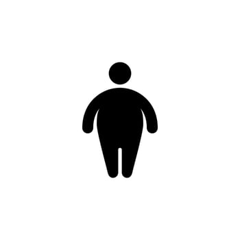 simple fat man icon design vector, obesity symbol vector