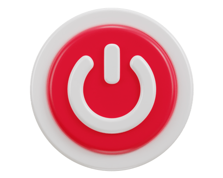 power off button icon 3d render png