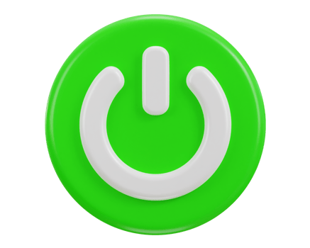 power on button icon 3d render png