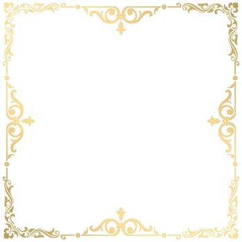 vintage gold border. Border frame with royalty ornaments on white background. vector