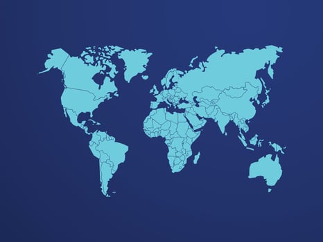 World map color vector modern. Silhouette map