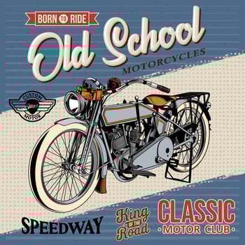 Super Vintage Old School Motorcycles vector
