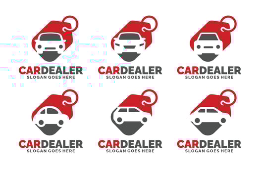 Car dealership logo set design vector illustration