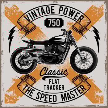 Vintage Power Bike 750 Flat Tracker vector