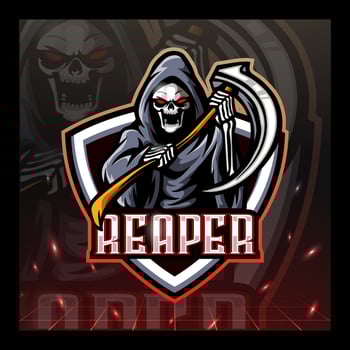 Grim reaper mascot. esport logo design vector