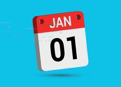 January 1 Calendar Date Flat Icon Day 1 Vector Illustration