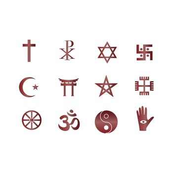 set of religion icons vector