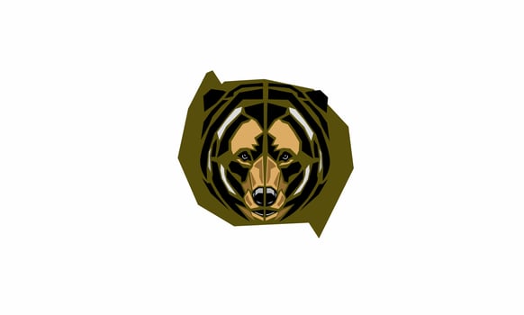 bear logo, bear head logo illustration, unique and attractive bear face logo creative design. vector