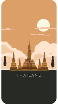 Thailand temple background vector