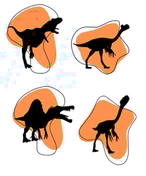 Dinosaur silhouettes set Vector