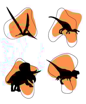 Dinosaur silhouettes set Vector