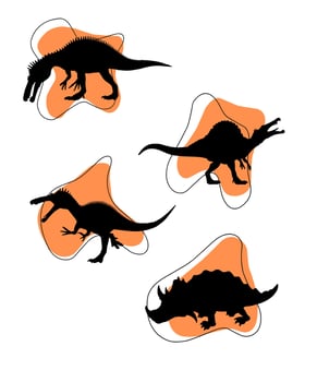 Dinosaur silhouettes set Vector