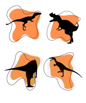 Dinosaur silhouettes set Vector