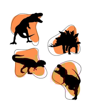 Dinosaur silhouettes set Vector