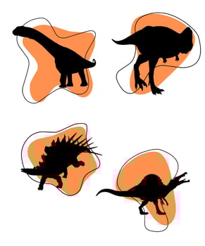 Dinosaur silhouettes set Vector