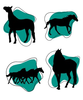 Galloping stallions vector